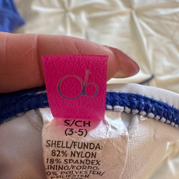 Blue and White Bikini Top with sequins - Picture 3 of 3